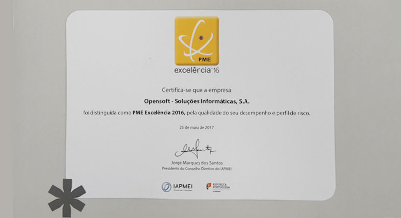 PME Excelência atribuído à Opensoft